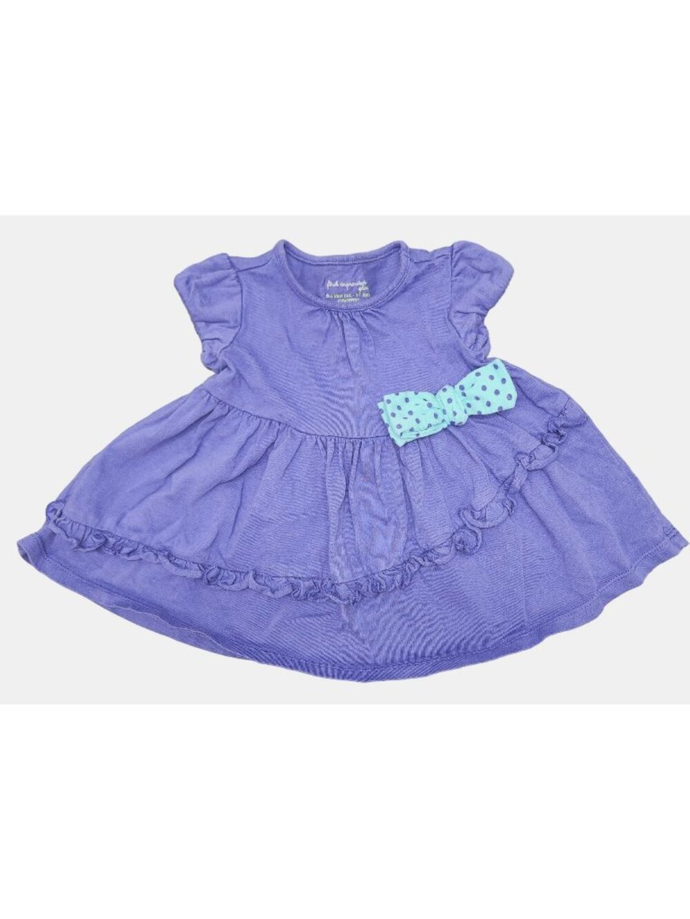 Baby Girls First Impressions Play Cotton Dress with Bow Ruffled 3-6 Months Blue